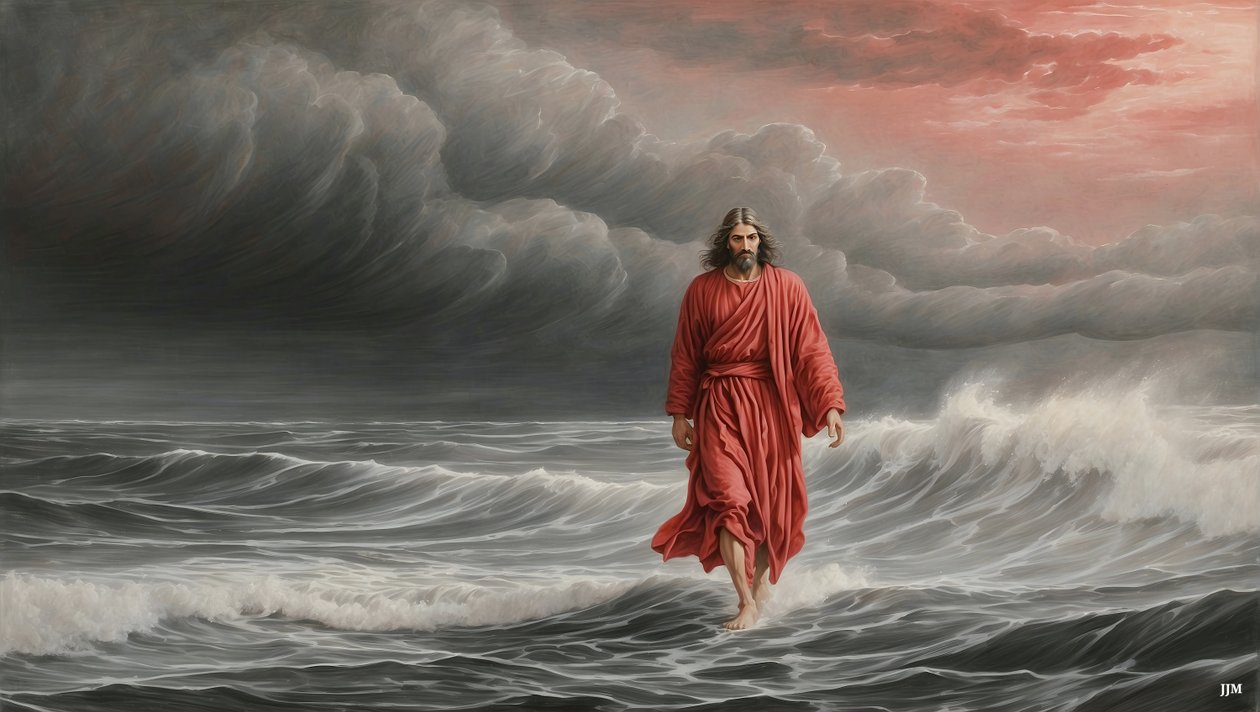 Jesus_a atravessar o lago_01_E de Josef Johann Michel