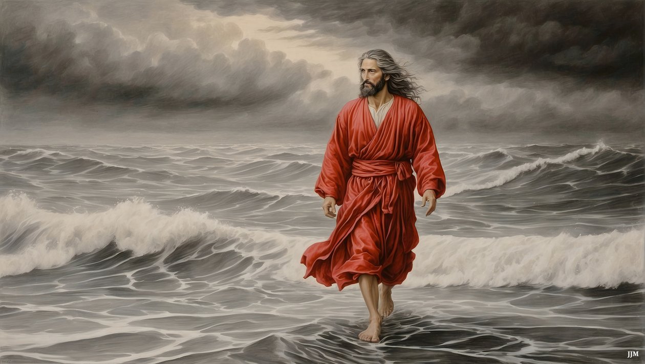 Jesus_a_passear_pelo_lago_02_E de Josef Johann Michel