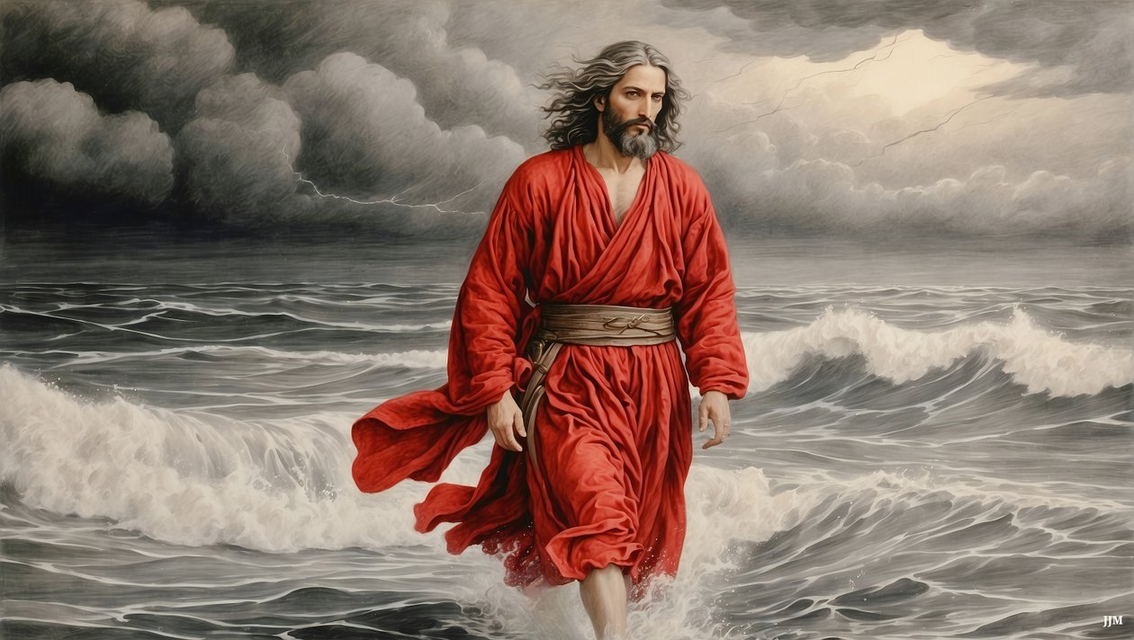 Jesus_a_passear_pelo_lago_03_E de Josef Johann Michel
