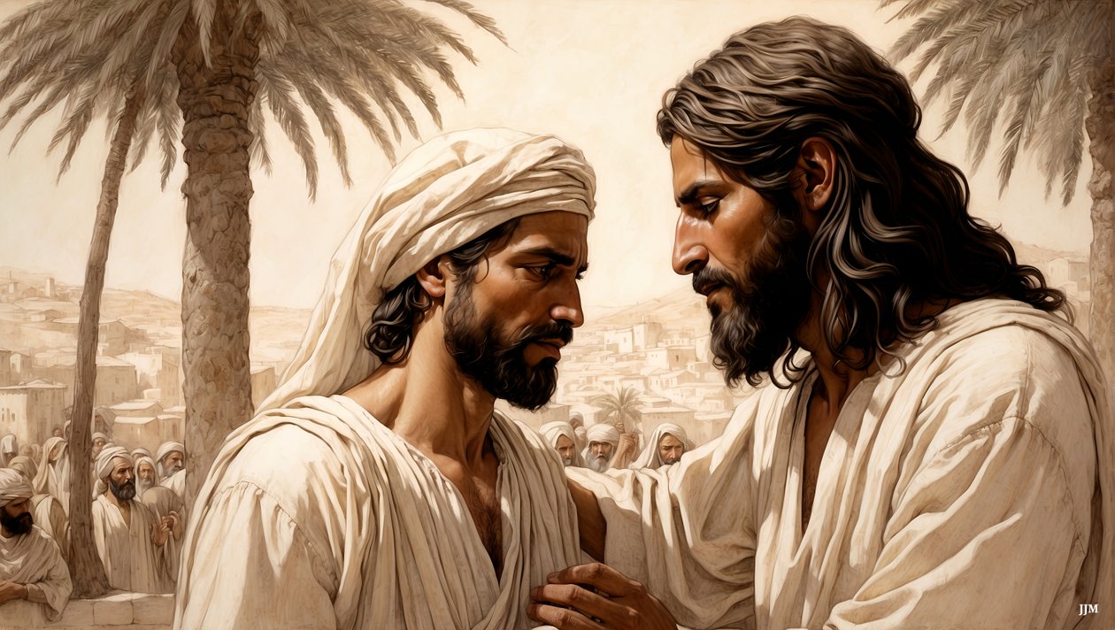 Jesus cura o mendigo cego_04 de Josef Johann Michel