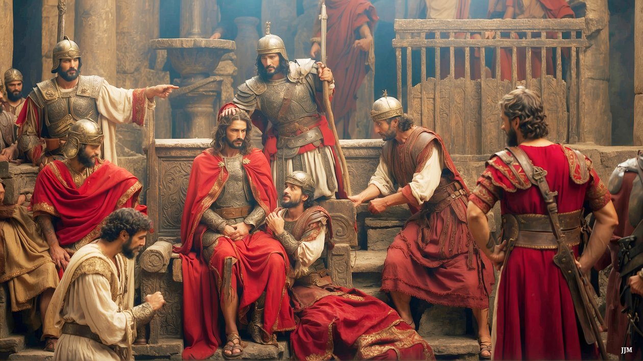 Jesus_escarnecido e espancado pelos soldados romanos_04 de Josef Johann Michel