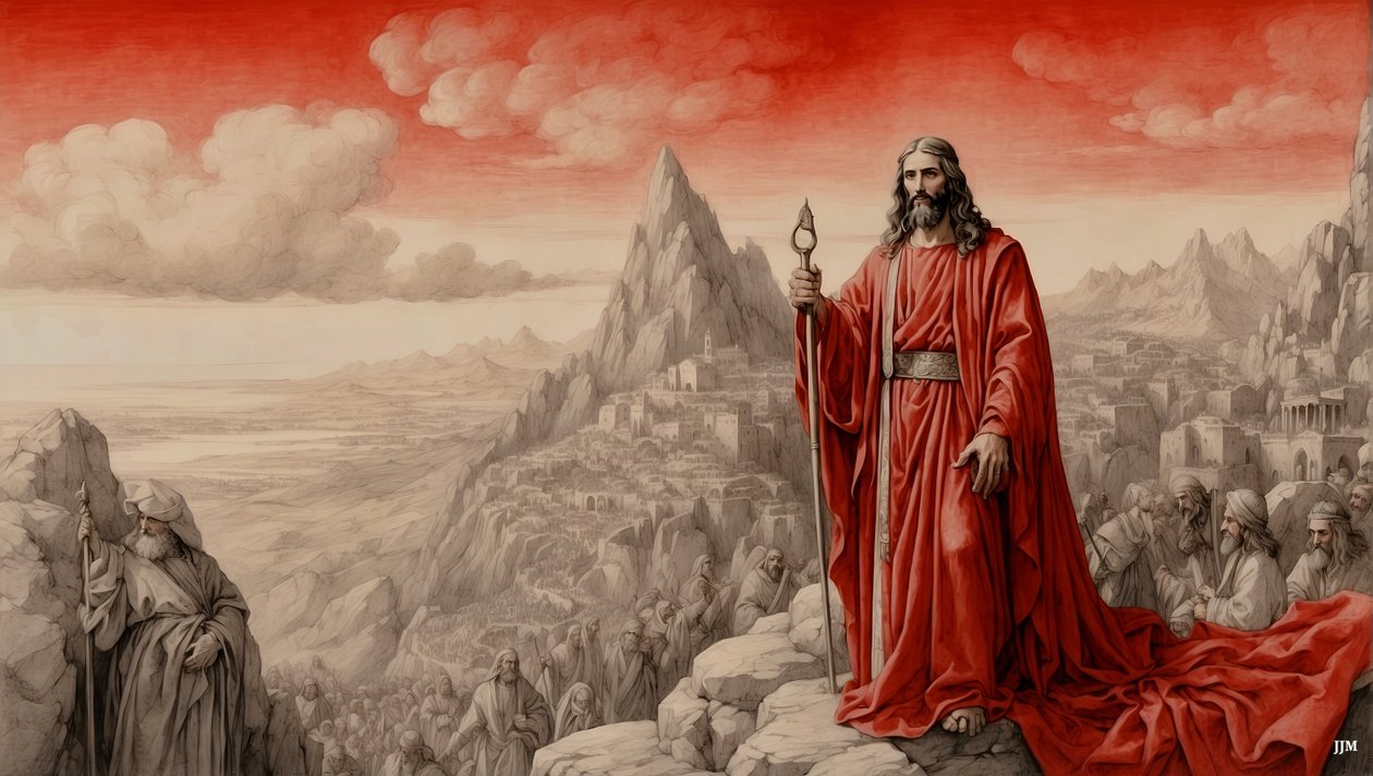 O diabo mostrou a Jesus, num monte, todos os reinos do mundo - adora-me_01 de Josef Johann Michel