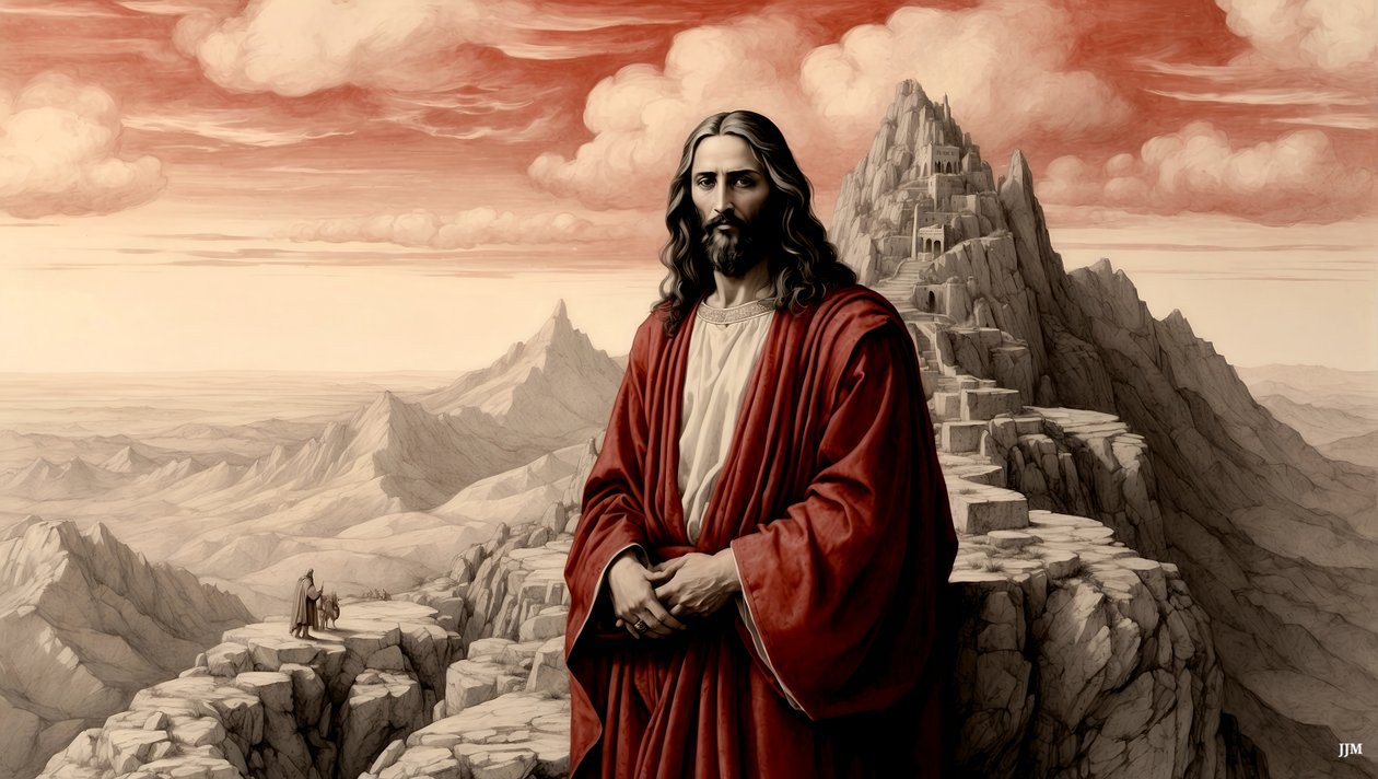 O diabo mostrou a Jesus todos os reinos do mundo num monte - adorai-me_03 de Josef Johann Michel