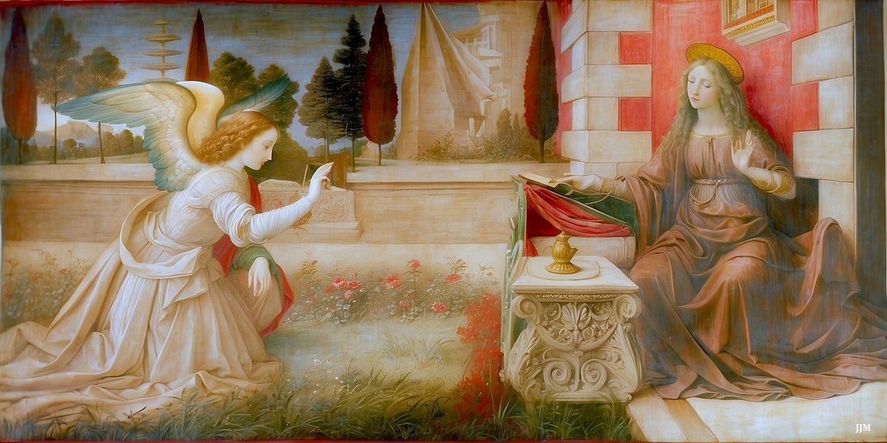 Um anjo anuncia a Maria a sua concepção_01 de Josef Johann Michel