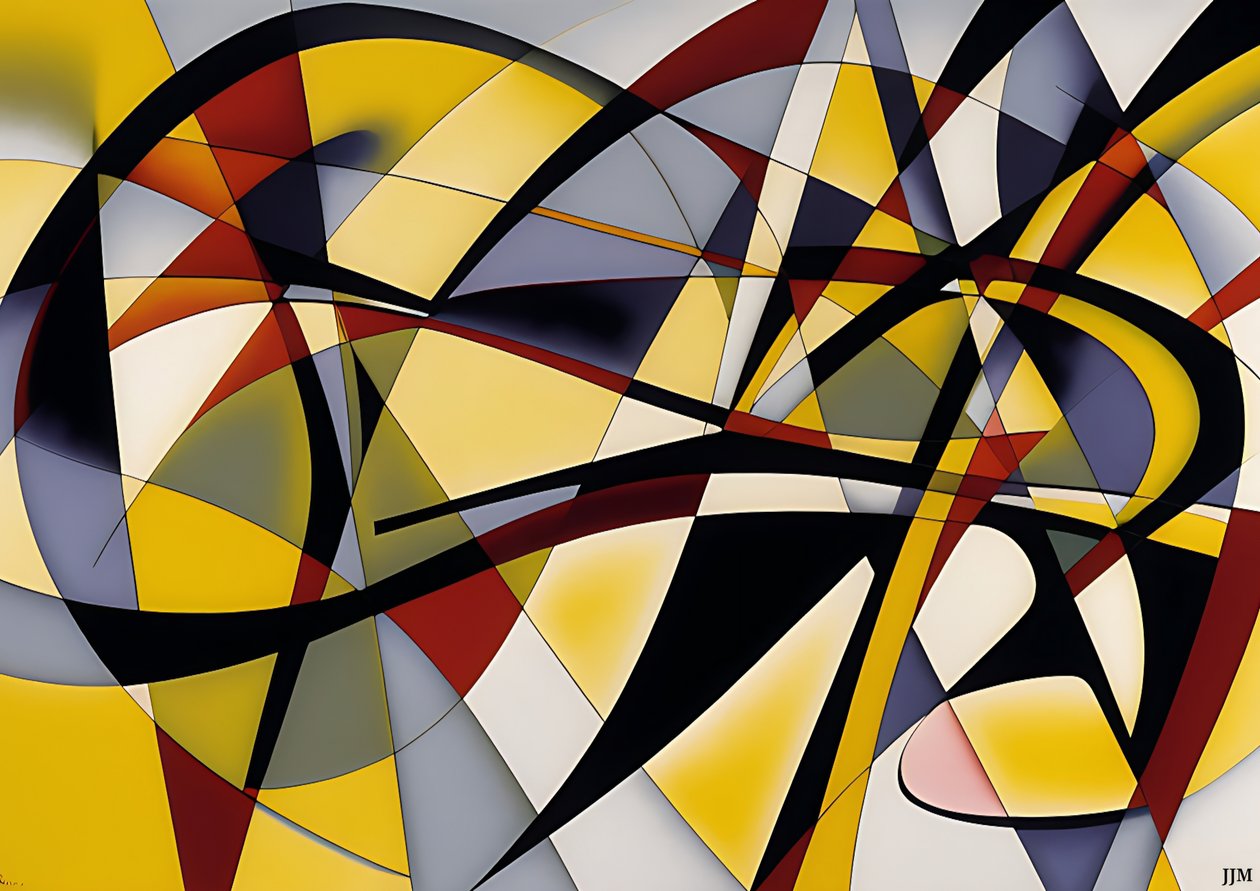 abstrato: Silver-yellow_curve 3 de Josef Johann Michel