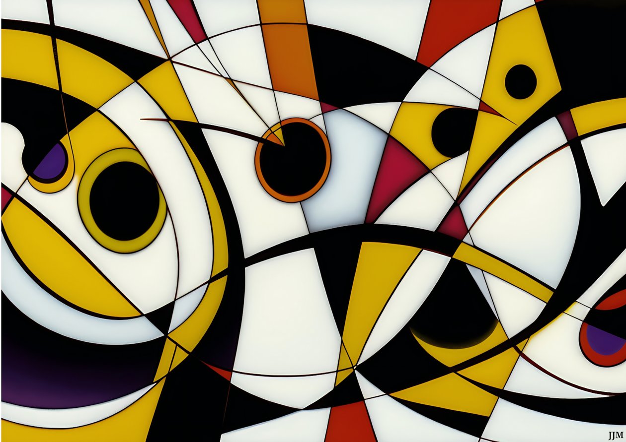 resumo: em white-circles+swings 3 de Josef Johann Michel