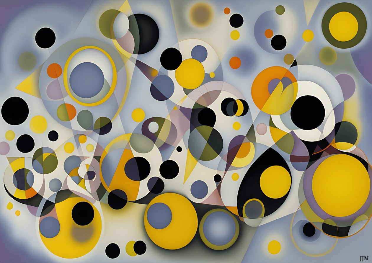 abstract: silver-yellow_circles 1 de Josef Johann Michel