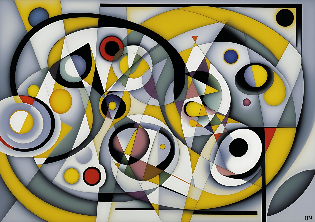 abstract: silver-yellow_circles 3 de Josef Johann Michel