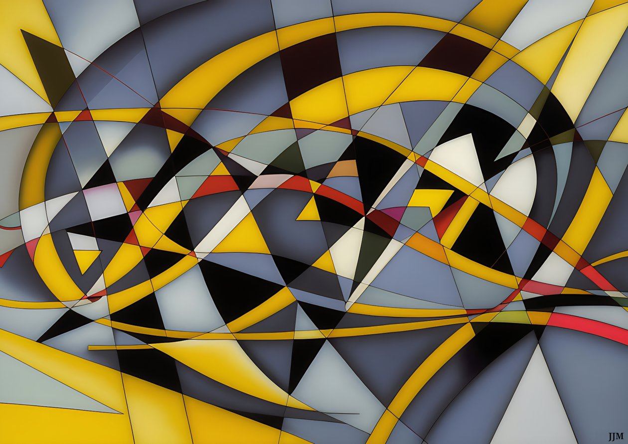 abstrato: silver-yellow_curve 4 de Josef Johann Michel