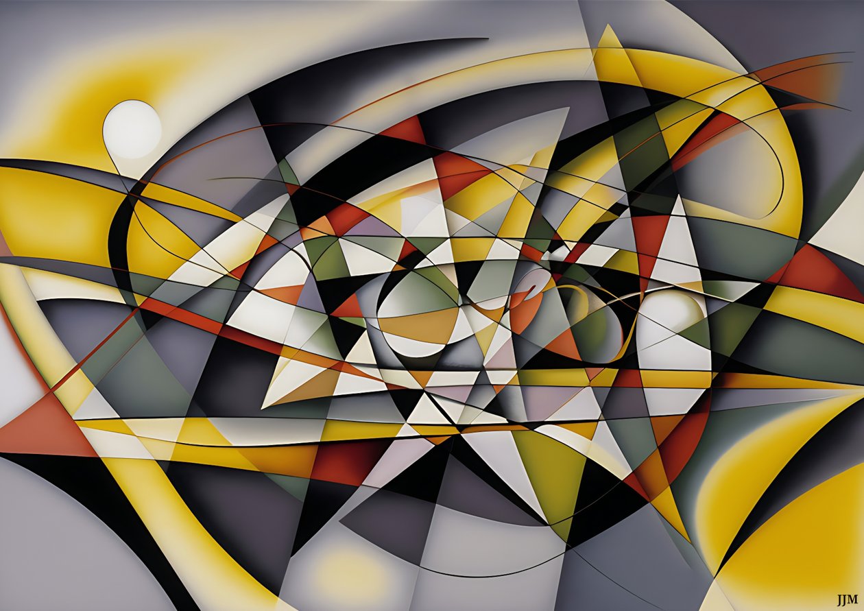 abstract: silver-yellow_curve 5 de Josef Johann Michel