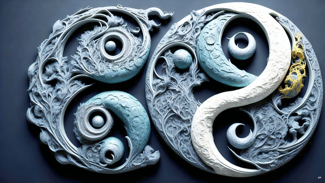 encáustica Feng Shui conceito de YIN E YANG _02 de Josef Johann Michel