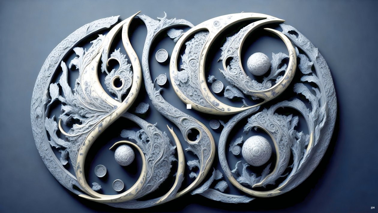 encáustica Feng Shui conceito de YIN E YANG 03 de Josef Johann Michel
