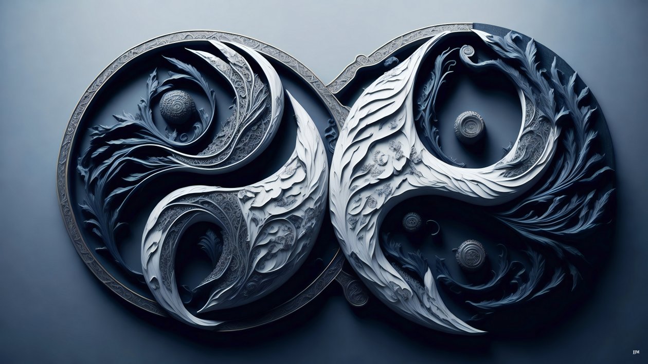 encáustica Feng Shui conceito de YIN E YANG 05 de Josef Johann Michel