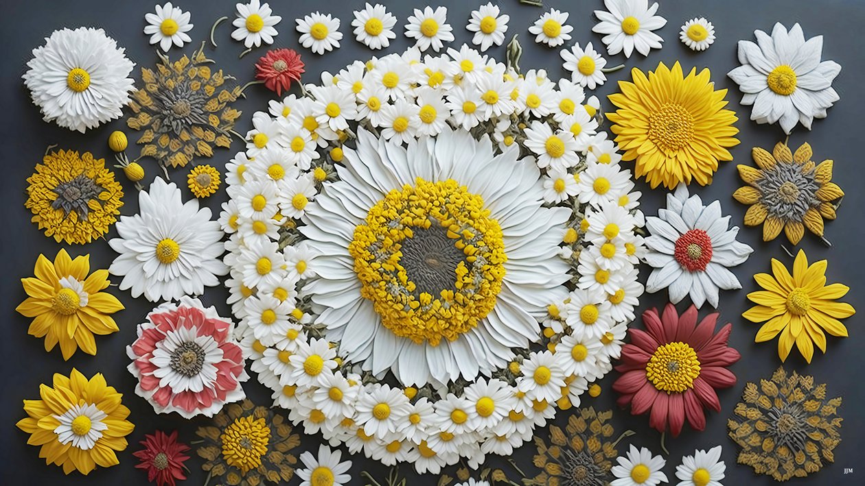 mandala:Elementos de Camomila-Matricária_01 de Josef Johann Michel
