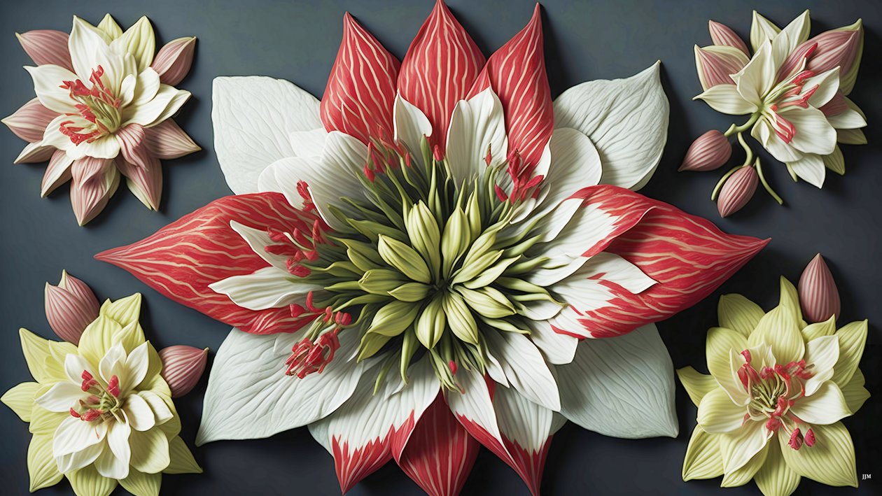 mandala: Amaryllis elementos_02 de Josef Johann Michel