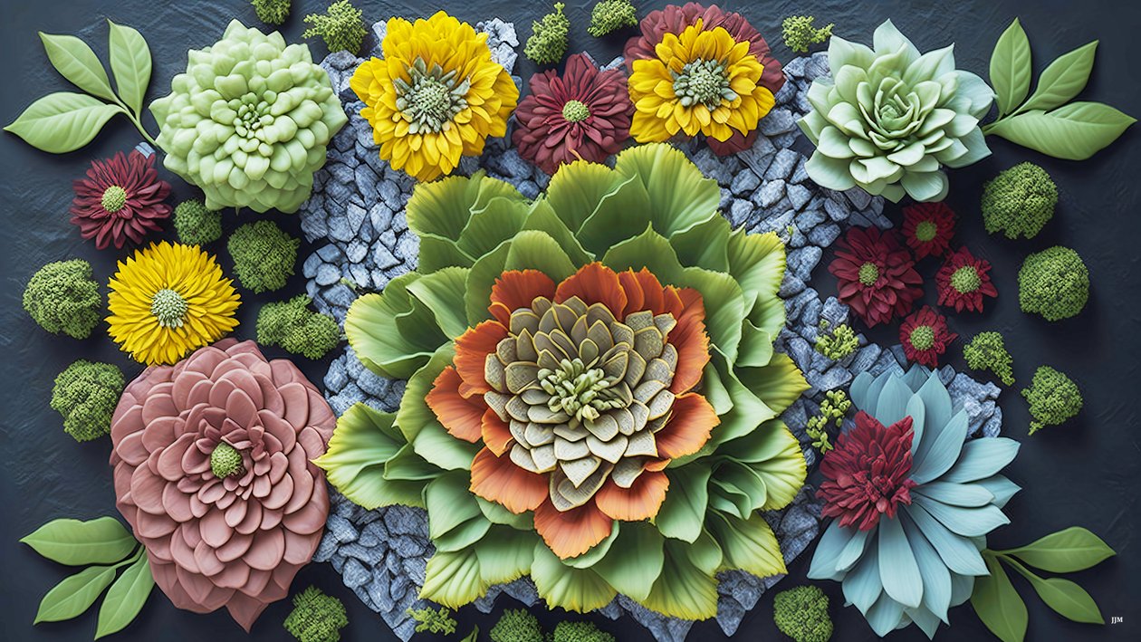 mandala: Elementos de Kalanchoe_01 de Josef Johann Michel