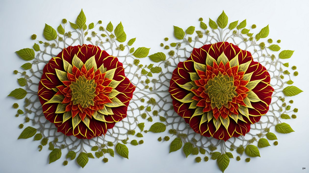 mandala: elementos da flor de hibisco_01 de Josef Johann Michel