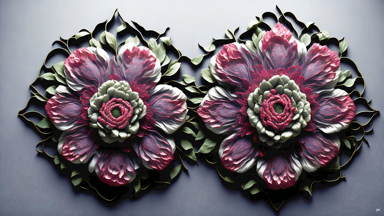 mandala: peónias - elementos florais_02 de Josef Johann Michel