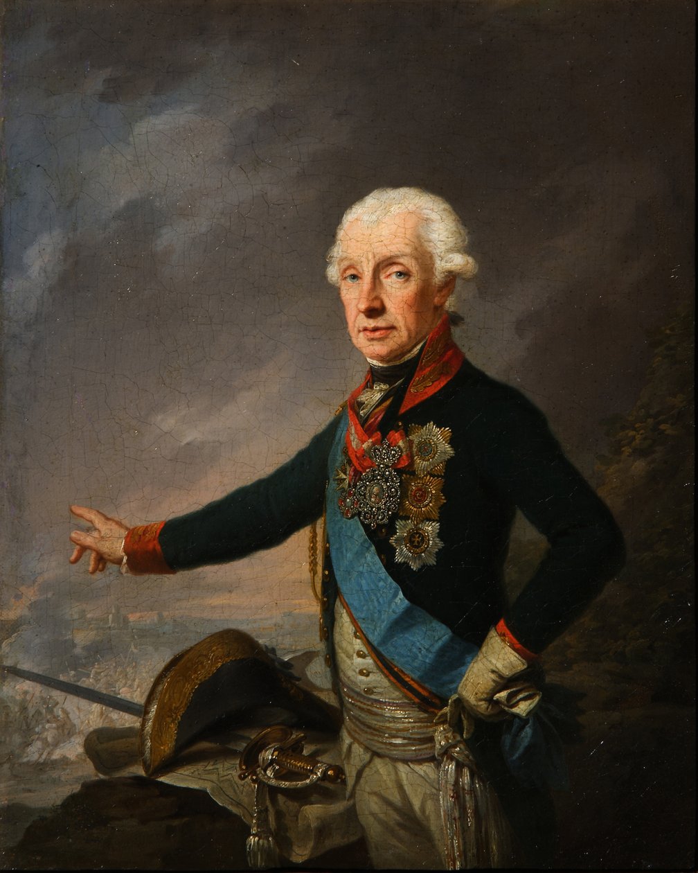 Retrato do Marechal de Campo Generalíssimo Príncipe Alexander Suvorov 1729–1800, 1799 de Josef Kreuzinger