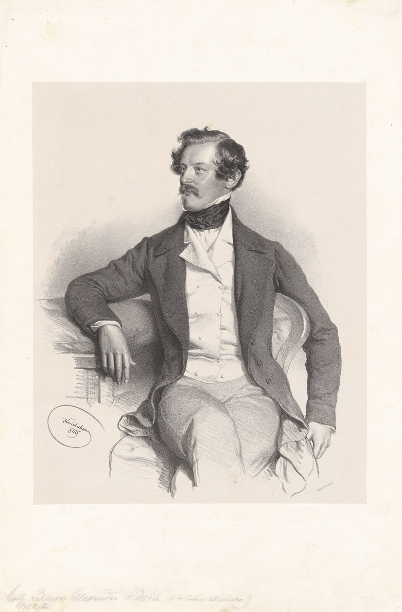 Alexander barão von Bach (1813-1893), jurista, político de Josef Kriehuber
