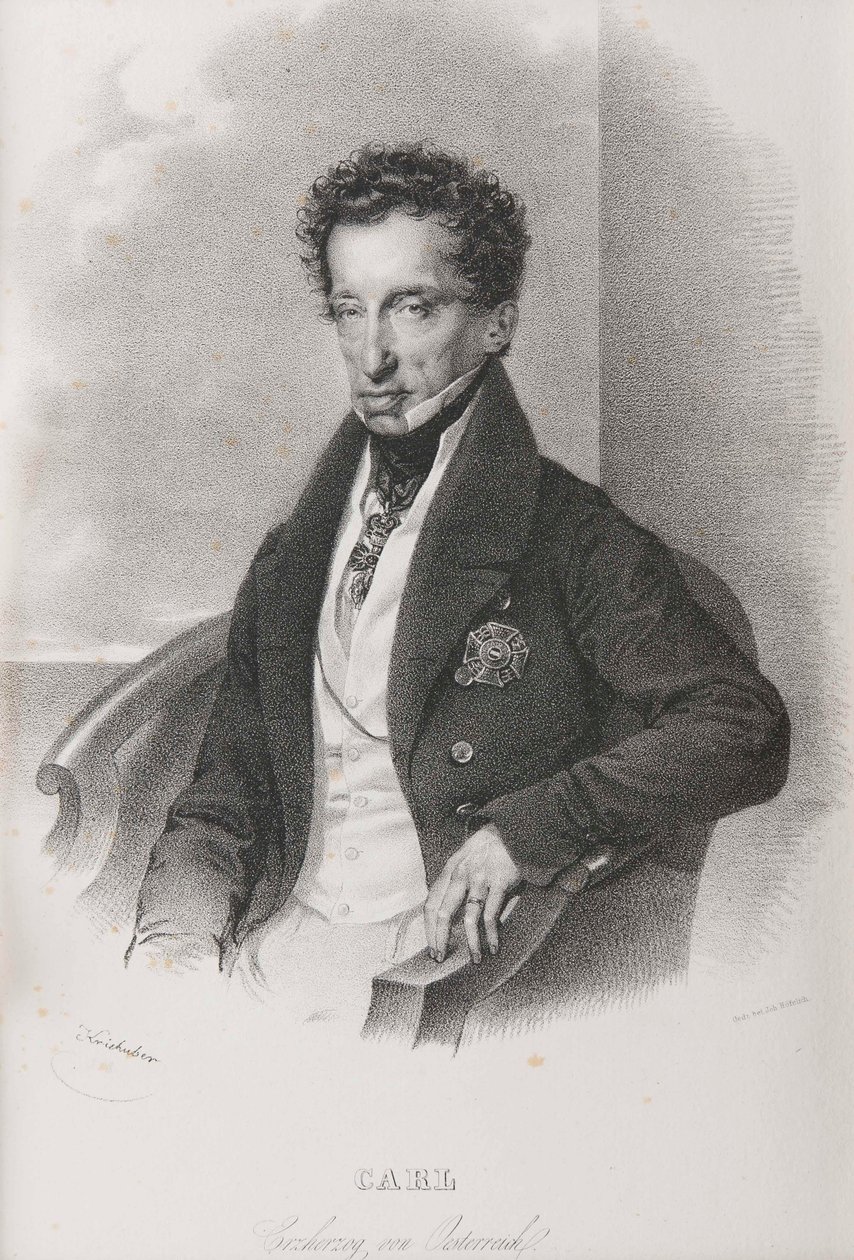Arquiduque Carlos da Áustria 1771-1847, Duque de Teschen. de Josef Kriehuber