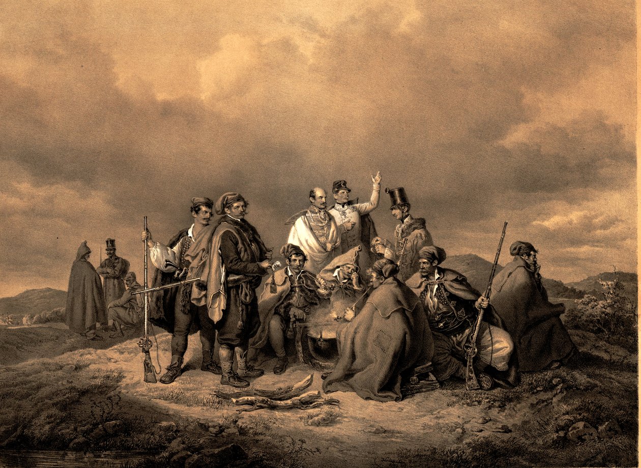 Bivouc Kriehuber Litho de Josef Kriehuber