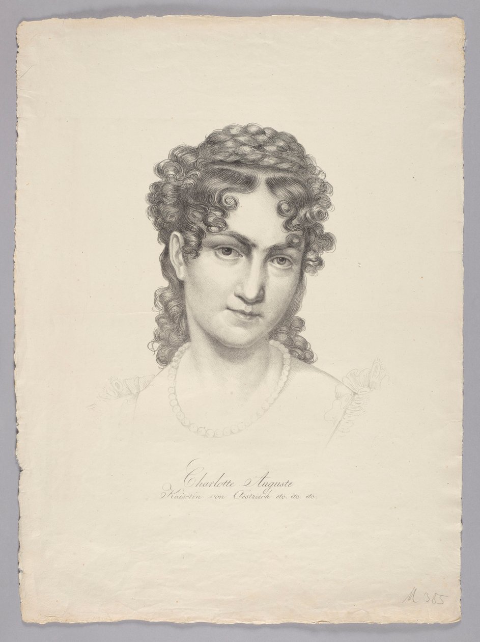 Charlotte Auguste, imperatriz da Áustria, etc. de Josef Kriehuber