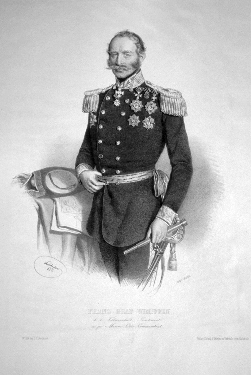Franz Conde Wimpffen 1852 Litografia de Josef Kriehuber