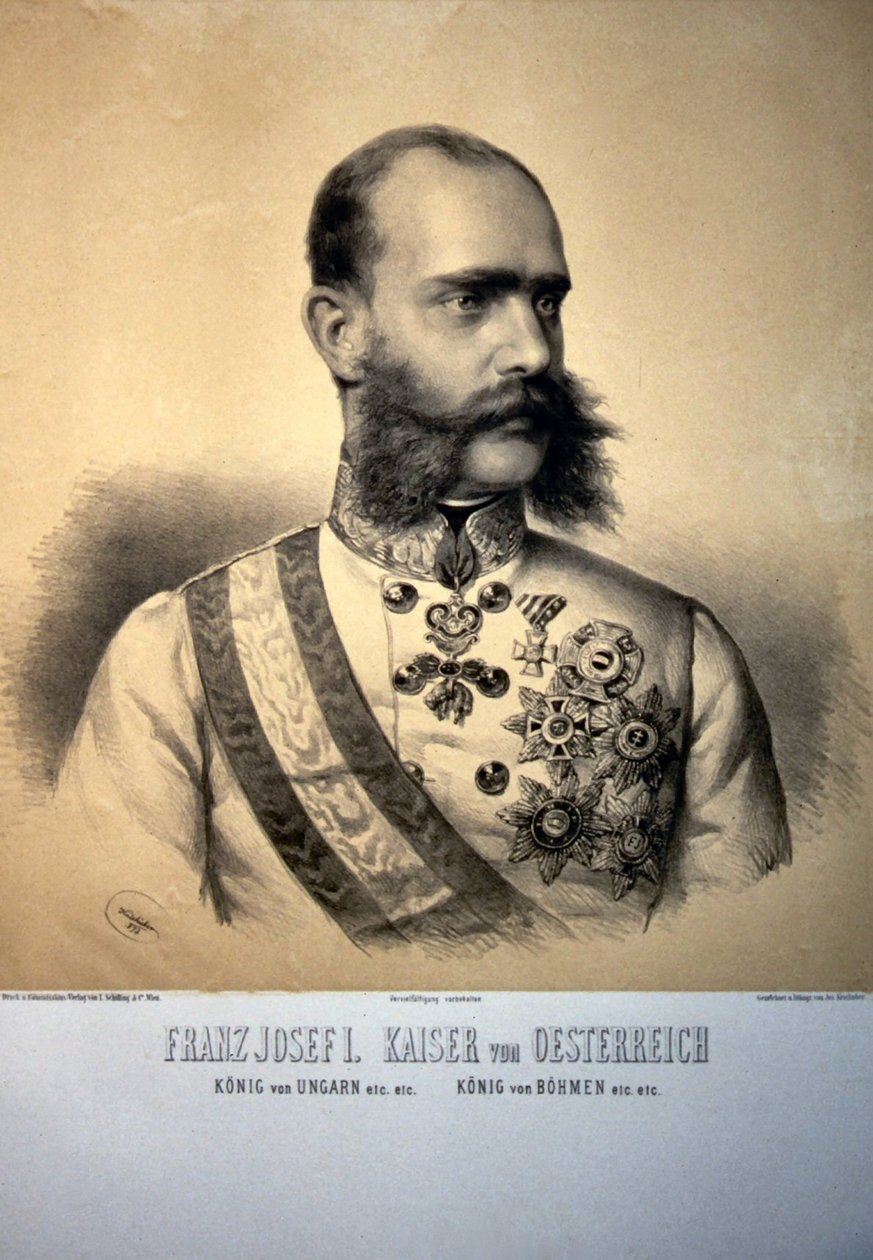 Franz Josef I. 1873 Litografia de Josef Kriehuber