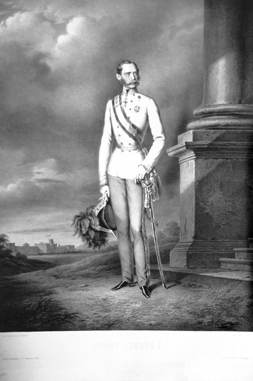 Franz Josef I. Kriehuber ca. 1860 Litografia de Josef Kriehuber