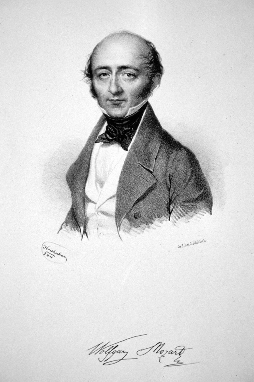 Franz Xaver Wolfgang Mozart Litografia de Josef Kriehuber