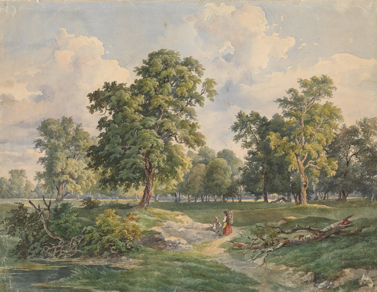 Grande paisagem de parque, Laxenburg de Josef Kriehuber