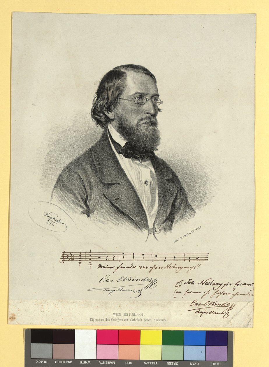 Karl Binder, mestre de capela, compositor da música para as farsas de Johann Nestroy de Josef Kriehuber