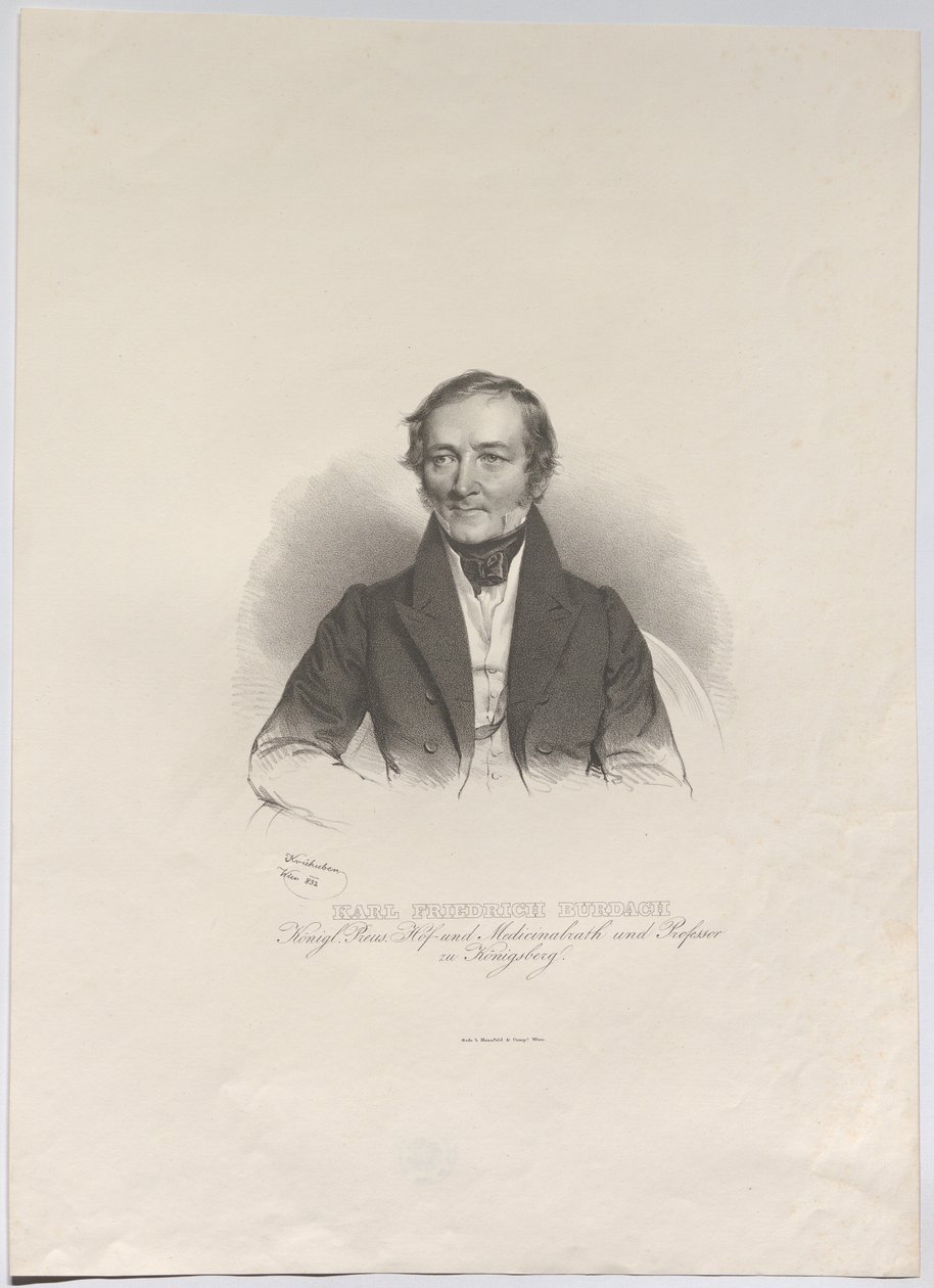 Karl Friedrich Burdach; conselheiro real prussiano da corte e da medicina e professor em Königsberg de Josef Kriehuber