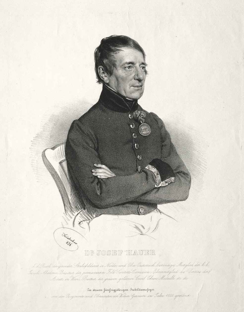 Retrato do Dr. Joseph Hauer de Josef Kriehuber