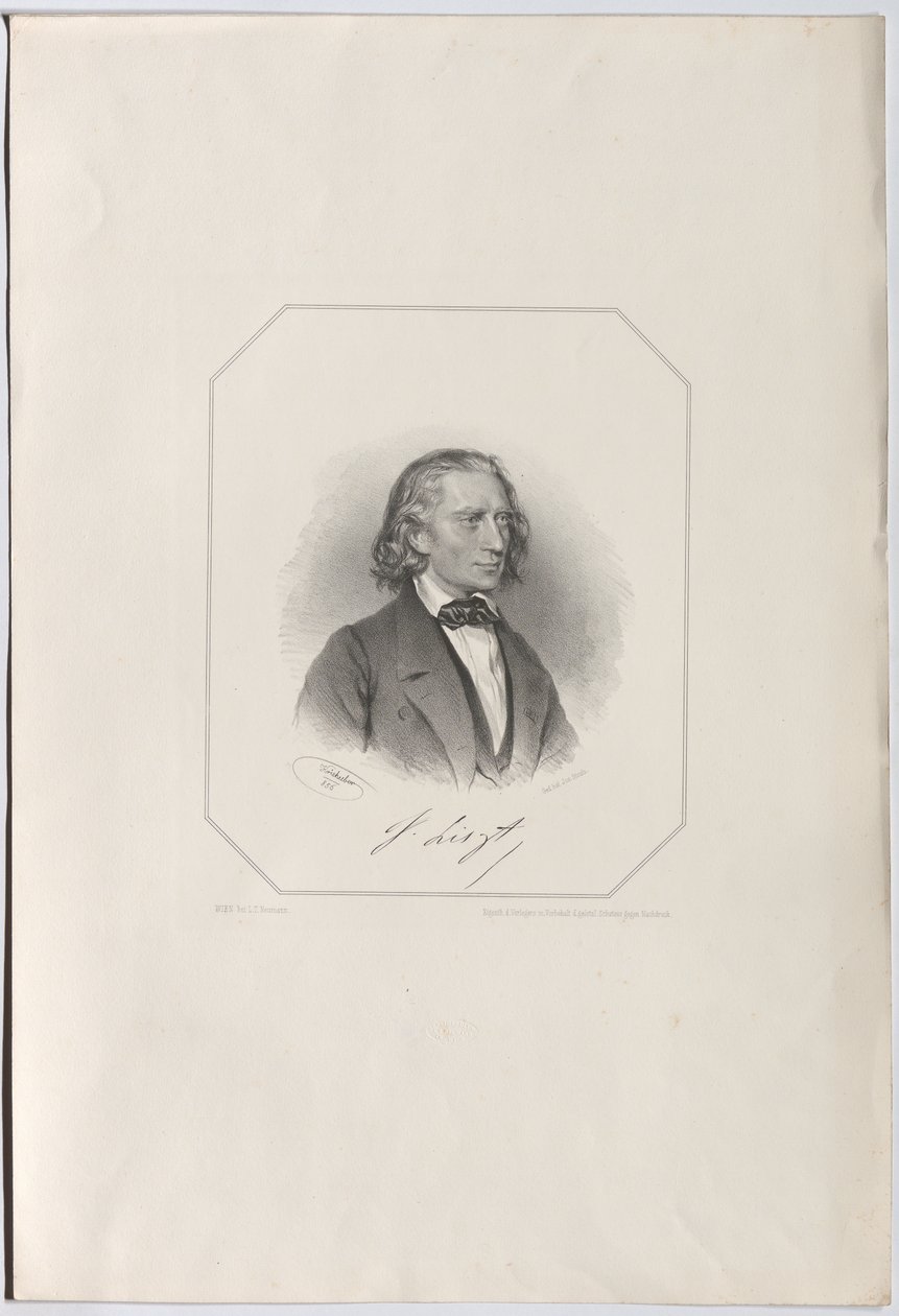 Retrato de Franz Liszt 1811-1886, 1856. de Josef Kriehuber