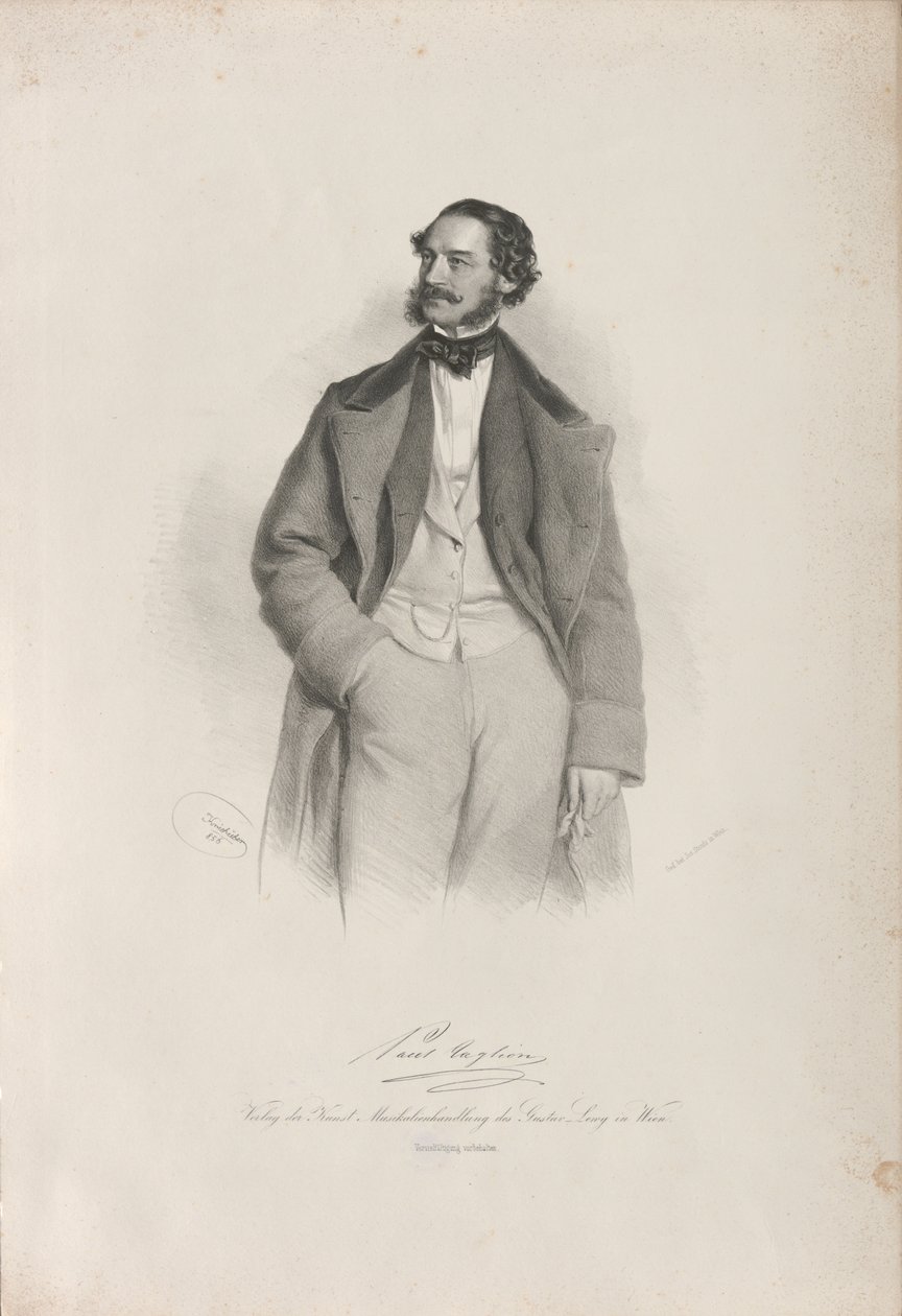 Retrato do dançarino, coreógrafo e mestre de balé Paul Taglioni 1808-1884, 1856. de Josef Kriehuber