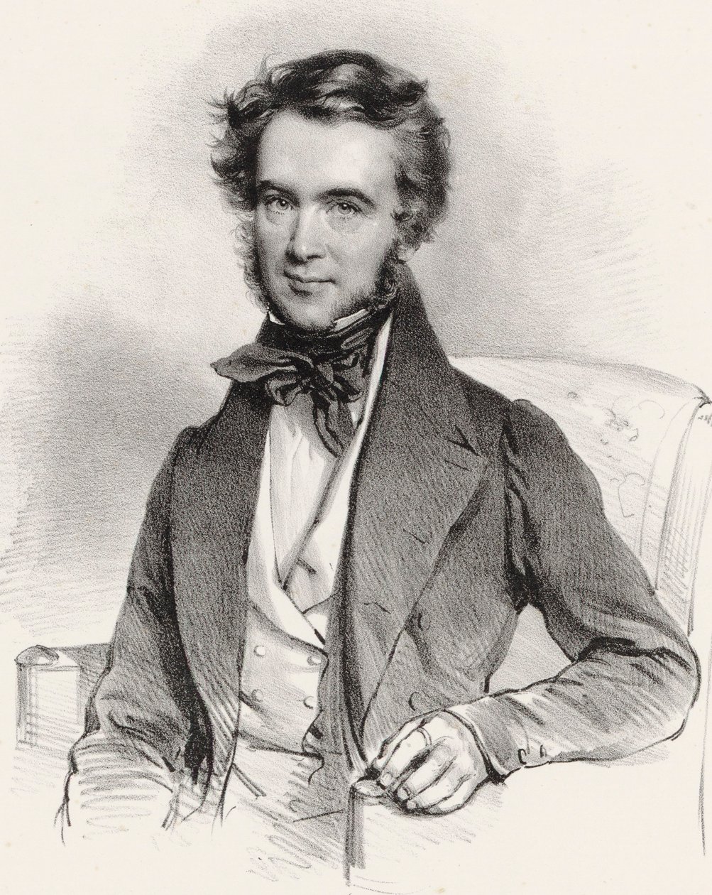 Retrato do violinista e compositor Karol Lipiski 1790-1861, 1837. de Josef Kriehuber