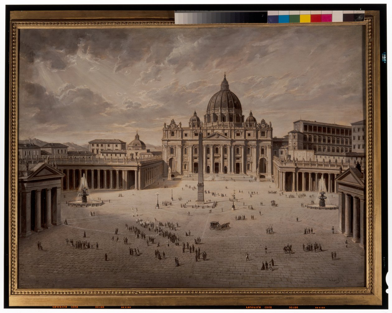 Praça de São Pedro e vista do Fórum em Roma de Josef Langl