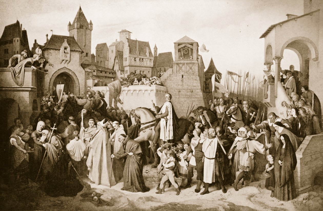 Leopold VI entrando em Viena, 1219 de Josef Mathias Trenkwald