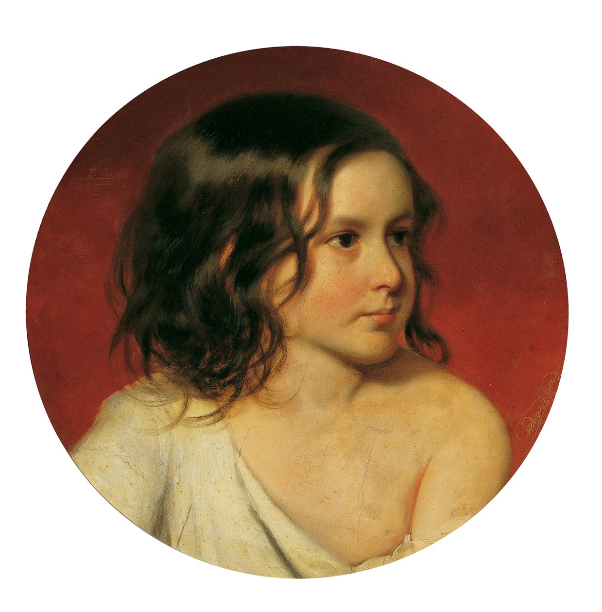 retrato de criança de Josef Matthäus Aigner