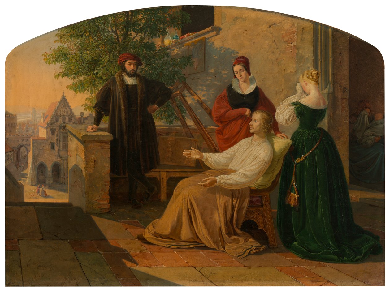 Os momentos finais de Lucas van Leyden, 1843 de Josef Mánes