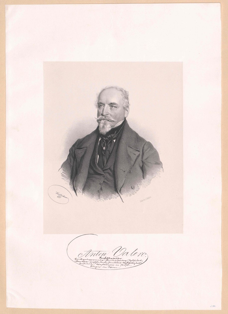 Anton Valero (impressão) de Josef Nikolaus Kriehuber