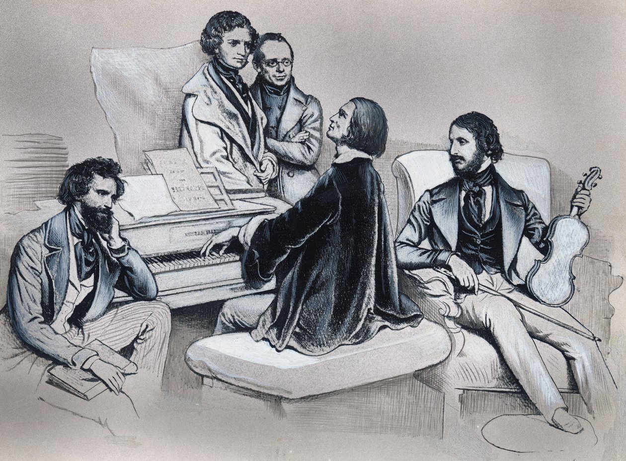 Desenho após litografia de Josef Kriehuber (1800-1876) de Josef Nikolaus Kriehuber