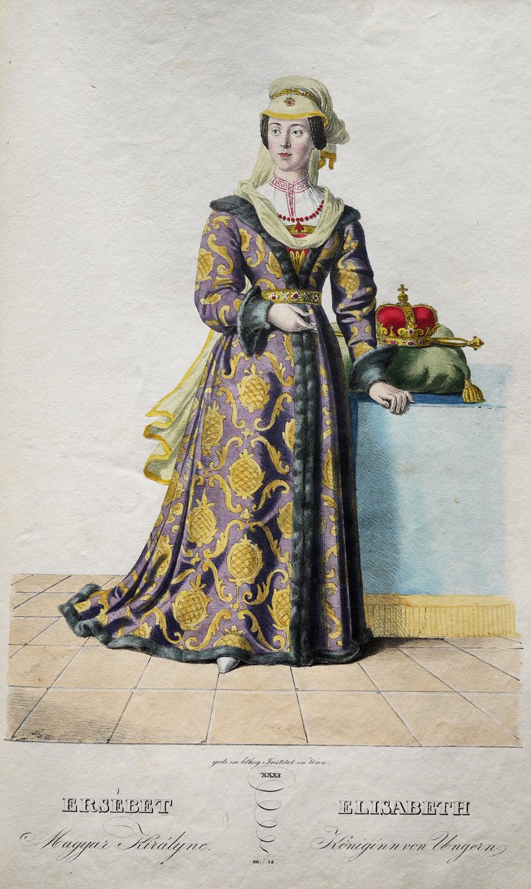 Elizabeth of Luxembourg 1409-1442, Rainha da Boêmia, 1828 de Josef Nikolaus Kriehuber