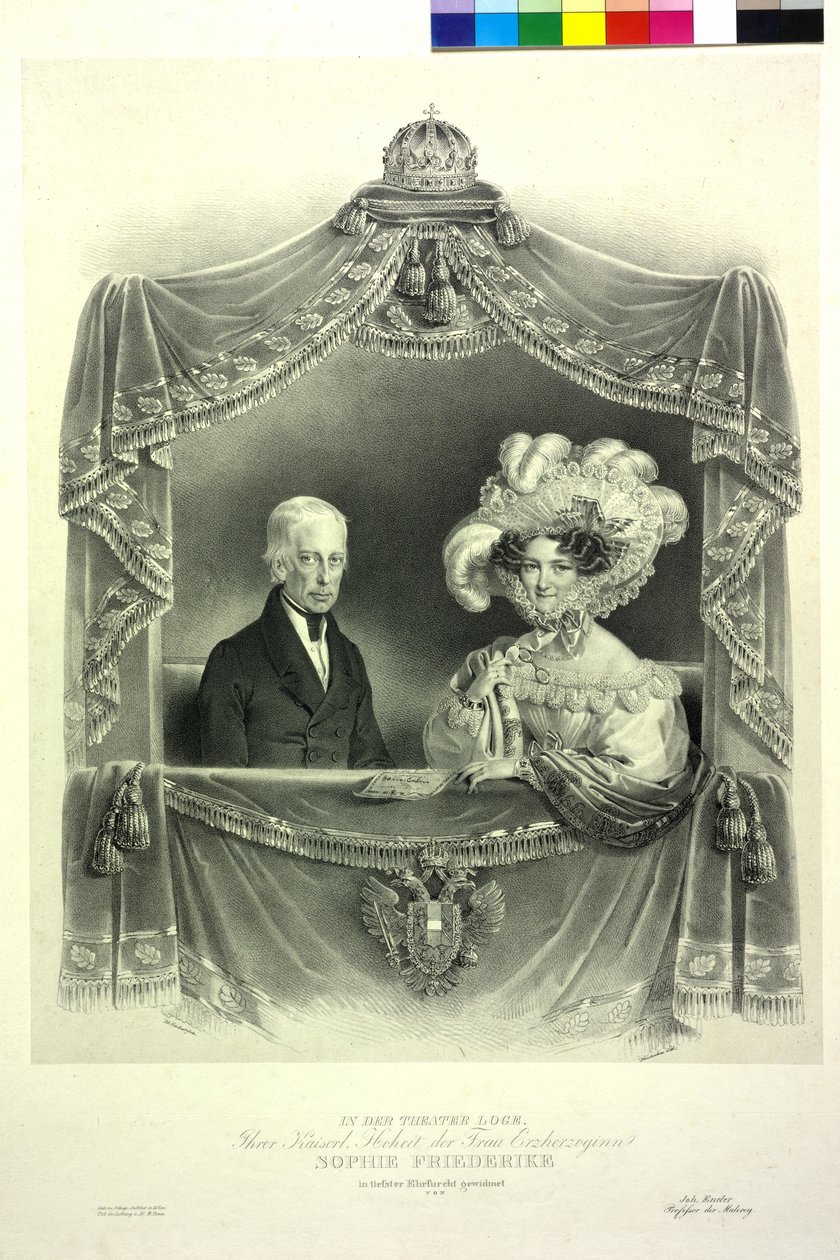 Francisco II No alojamento do teatro de Josef Nikolaus Kriehuber