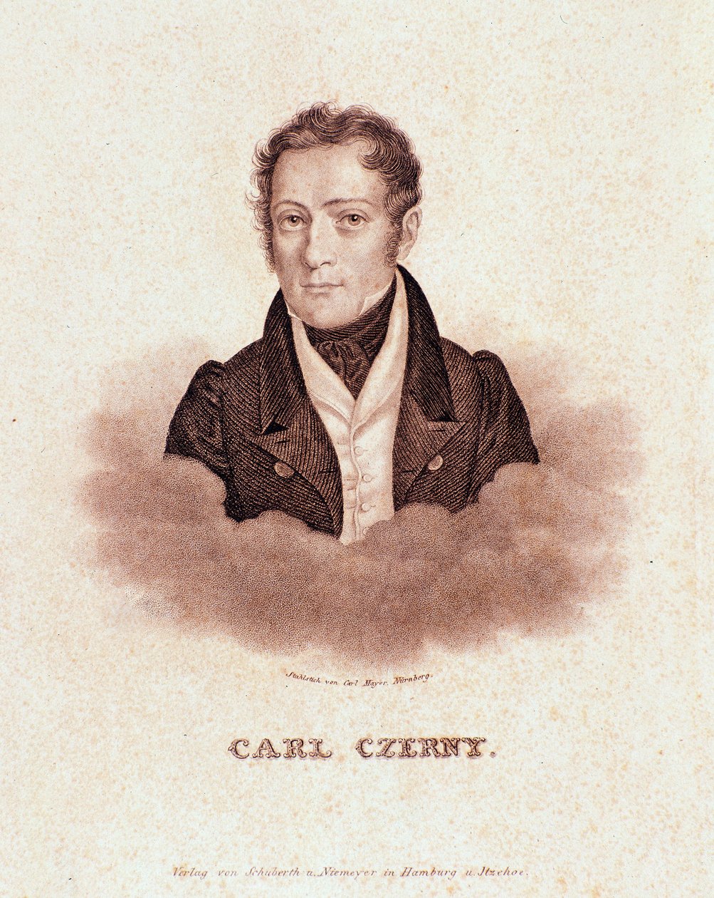 Retrato de Carl Czerny (litografia de Josef Nikolaus Kriehuber