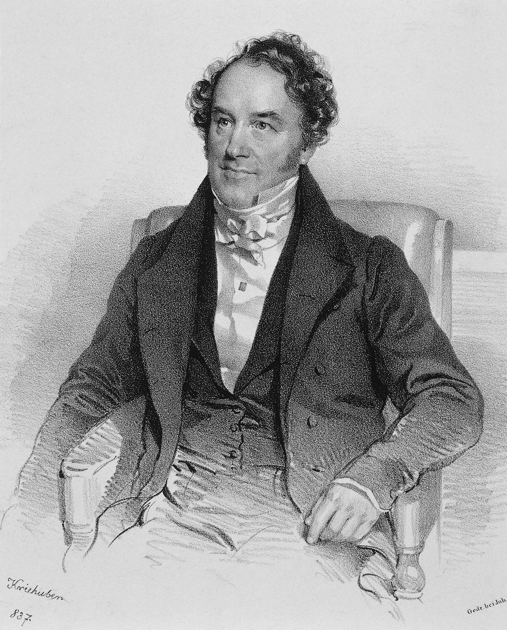Retrato de Conradin Kreutzer ou Kreuzer (Messkirch) de Josef Nikolaus Kriehuber