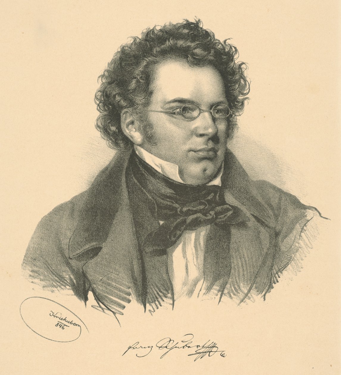 Retrato de Franz Schubert 1797-1828, 1846. de Josef Nikolaus Kriehuber