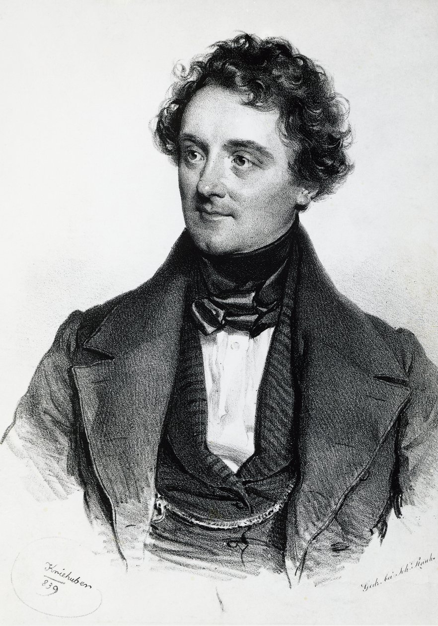 Retrato de Johann Nepomuk Eduard Ambrosius Nestroy (Viena de Josef Nikolaus Kriehuber